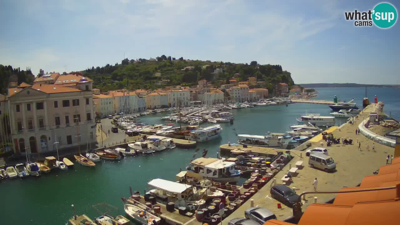 Webcam en direct de Piran “Mandrač” – Incroyable vue en direct de la Villa Piranesi