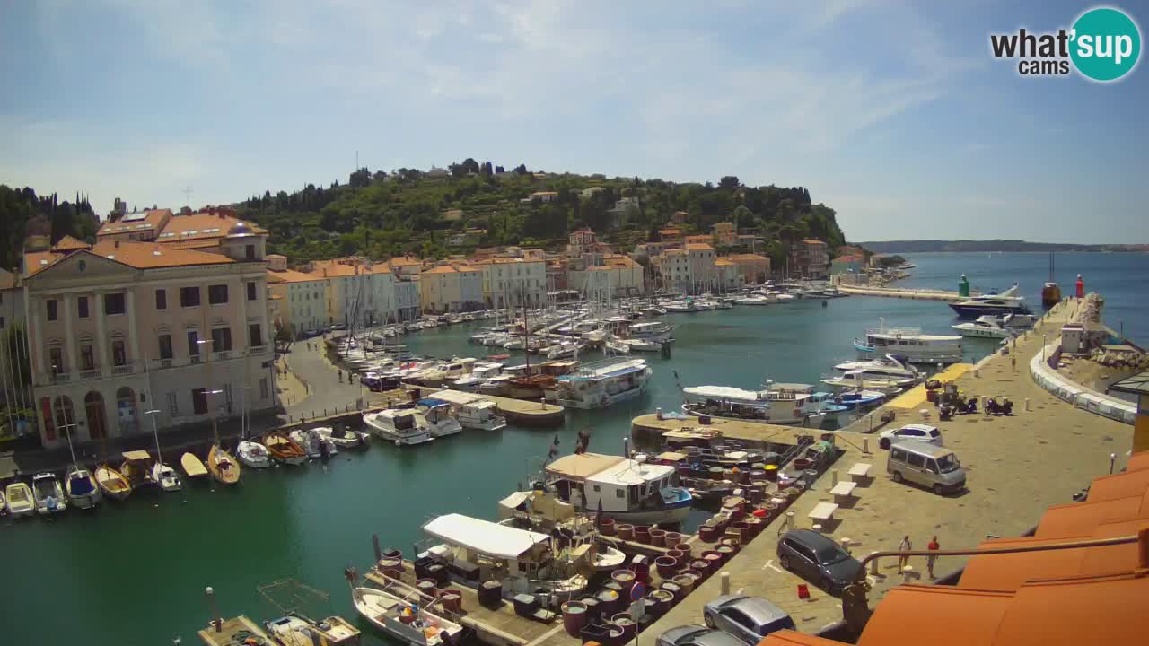 Webcam en direct de Piran “Mandrač” – Incroyable vue en direct de la Villa Piranesi