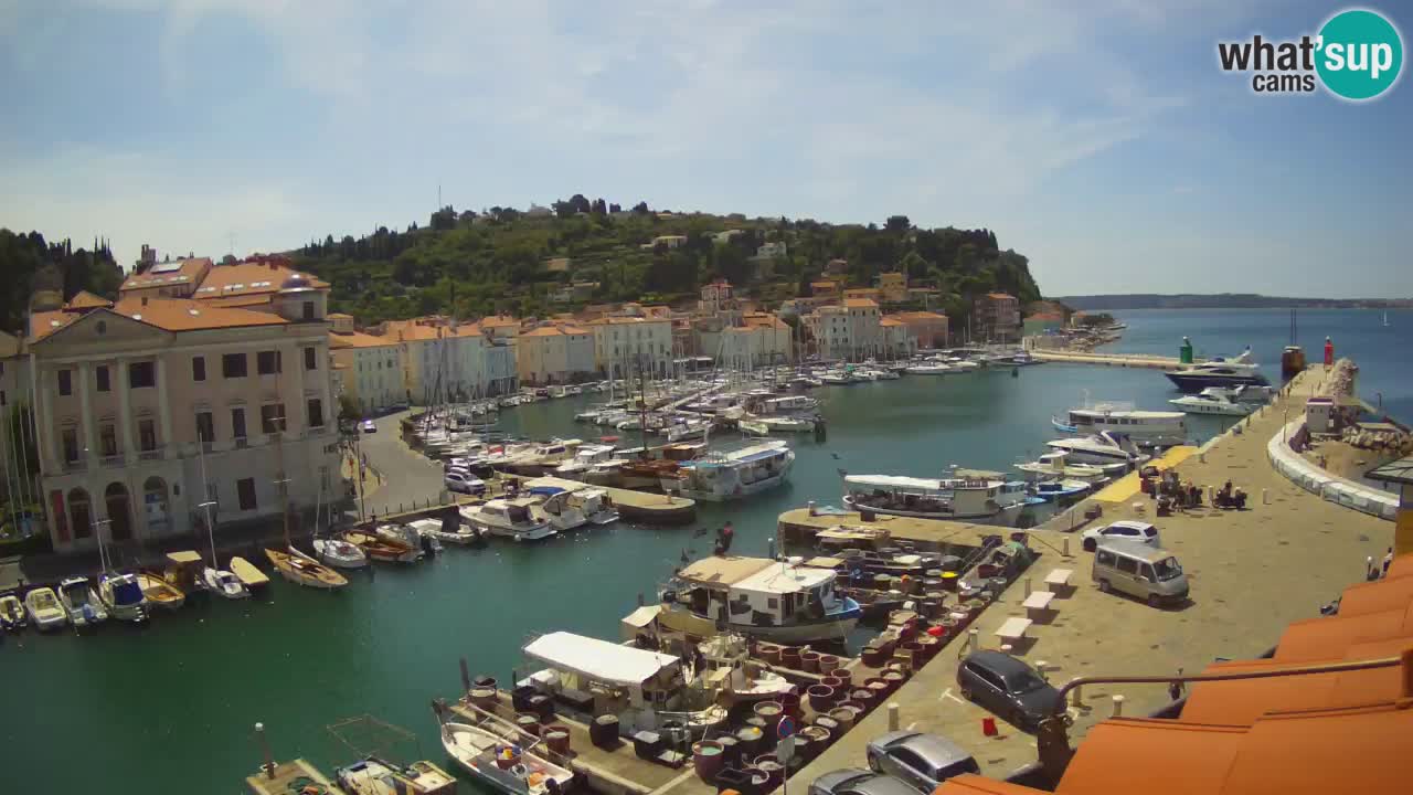 Webcam en direct de Piran “Mandrač” – Incroyable vue en direct de la Villa Piranesi