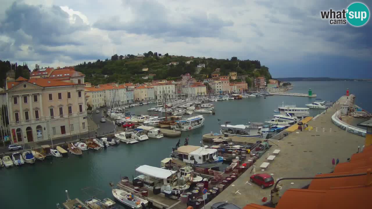 Webcam en direct de Piran “Mandrač” – Incroyable vue en direct de la Villa Piranesi