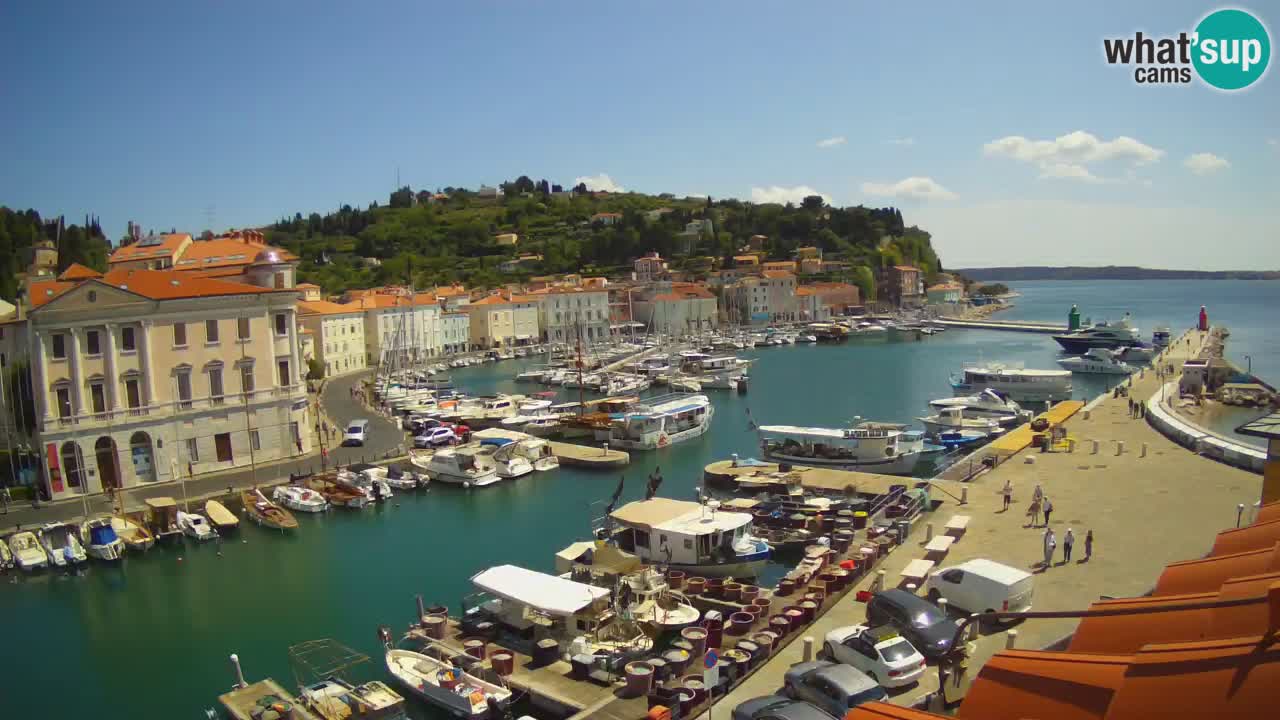 Webcam en direct de Piran “Mandrač” – Incroyable vue en direct de la Villa Piranesi