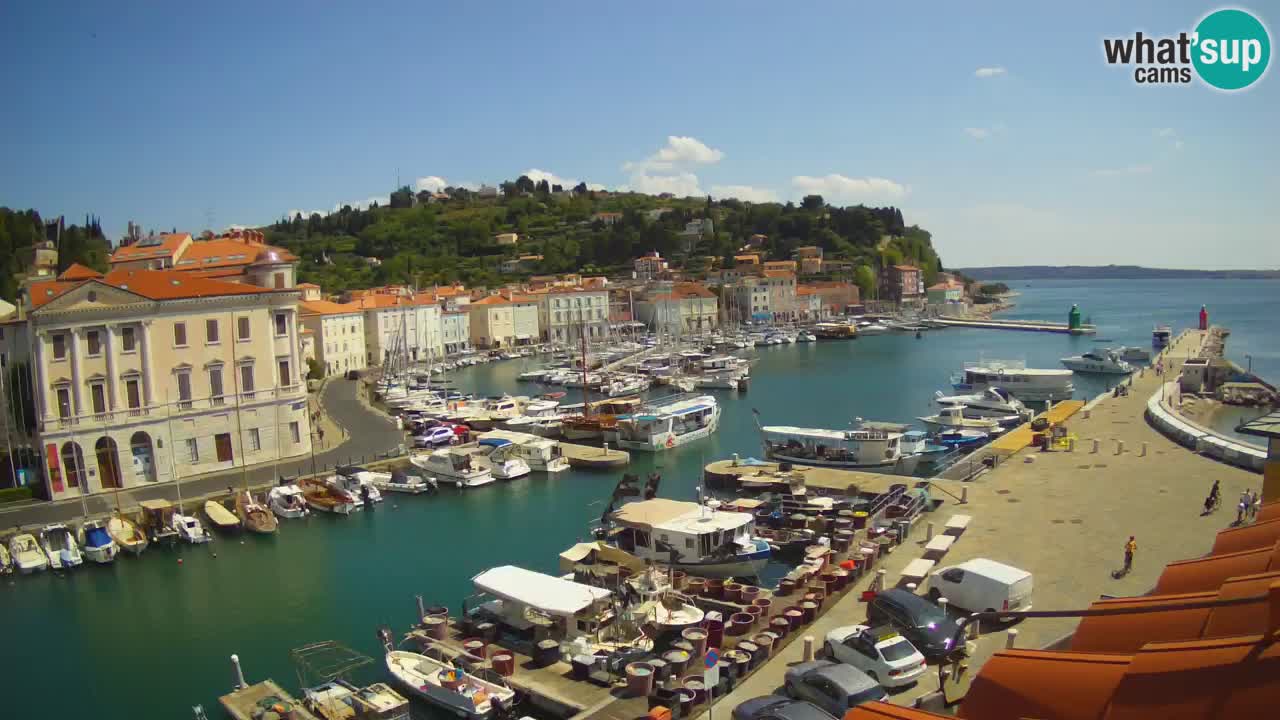 Webcam en direct de Piran “Mandrač” – Incroyable vue en direct de la Villa Piranesi