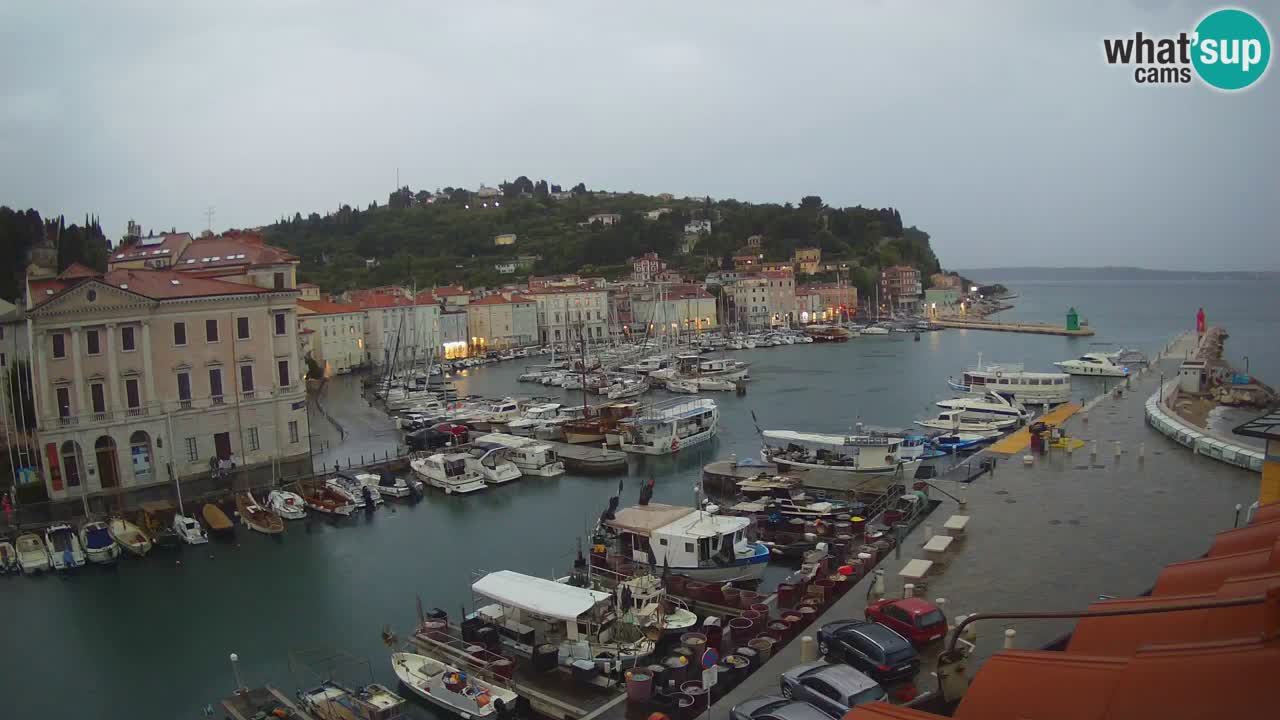 Webcam en direct de Piran “Mandrač” – Incroyable vue en direct de la Villa Piranesi