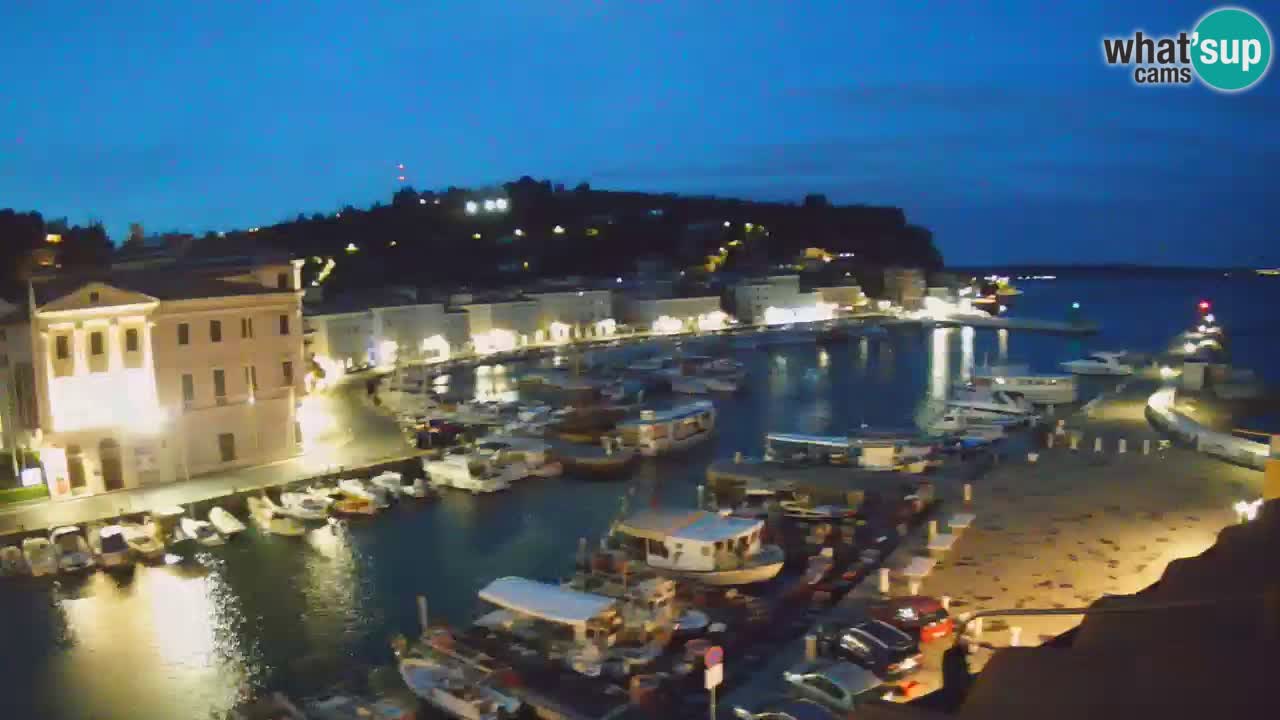 Webcam en direct de Piran “Mandrač” – Incroyable vue en direct de la Villa Piranesi
