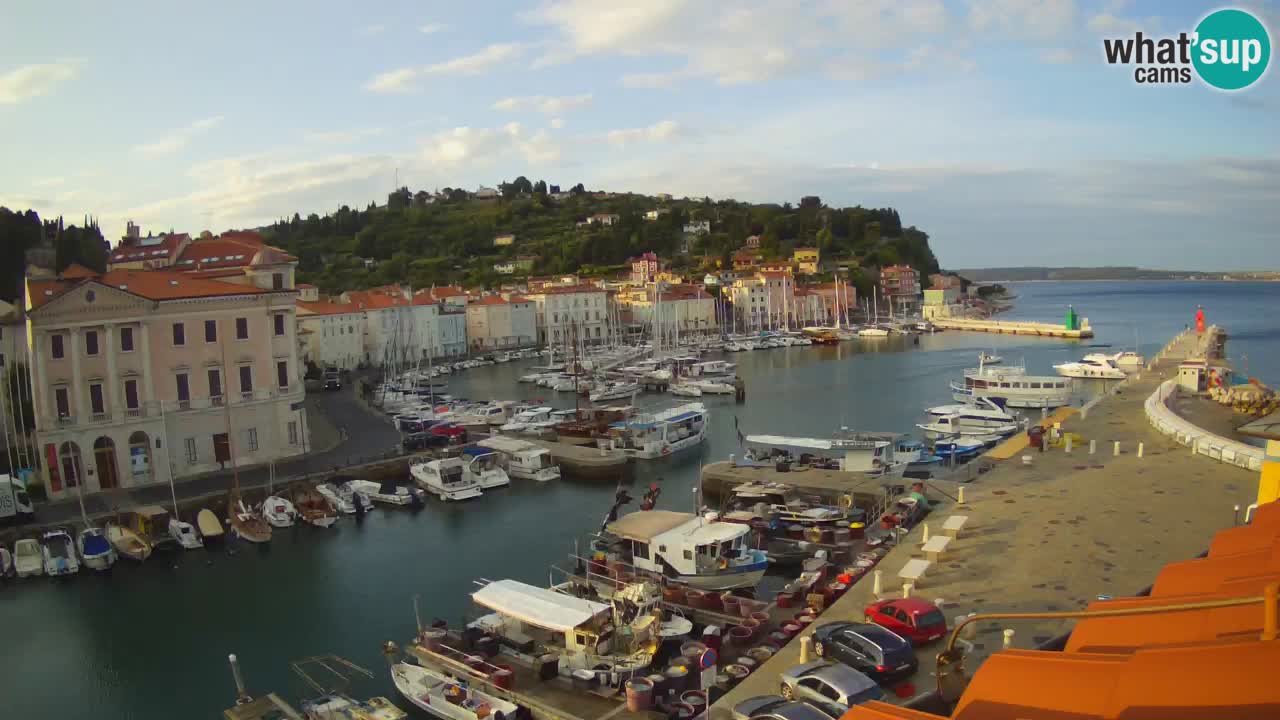 Webcam en direct de Piran “Mandrač” – Incroyable vue en direct de la Villa Piranesi