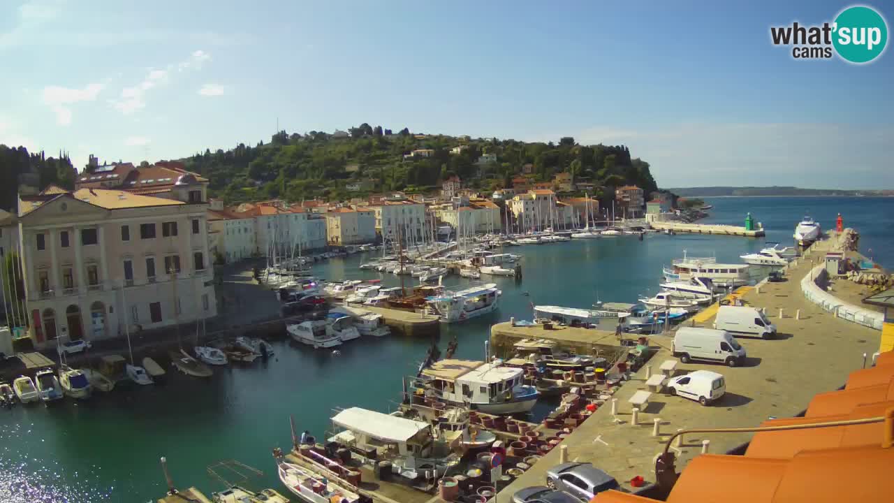 Webcam en direct de Piran “Mandrač” – Incroyable vue en direct de la Villa Piranesi