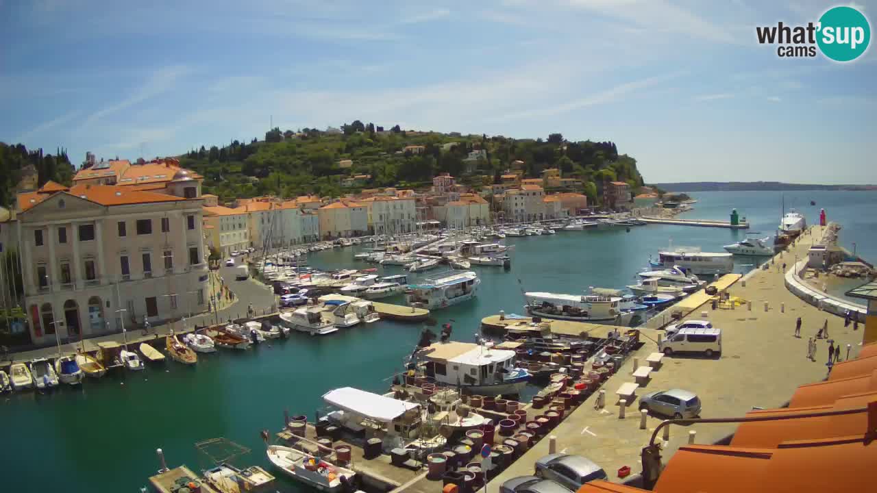 Webcam en direct de Piran “Mandrač” – Incroyable vue en direct de la Villa Piranesi
