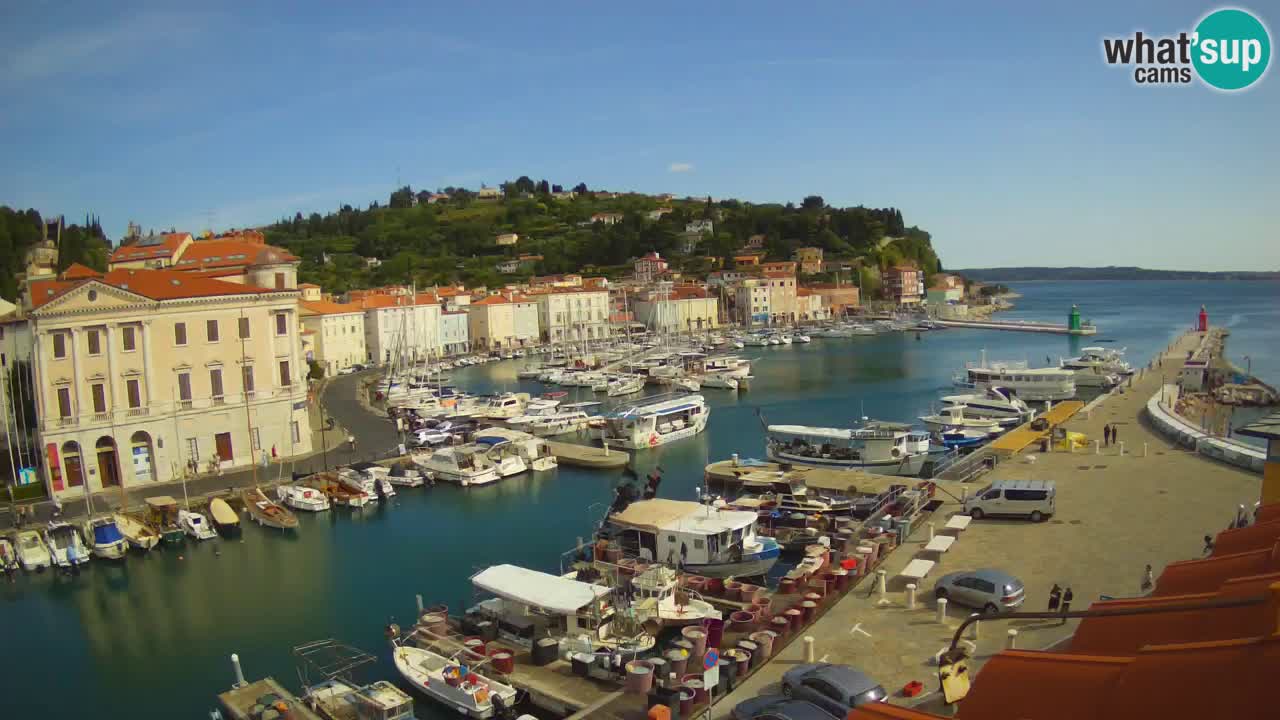 Webcam en direct de Piran “Mandrač” – Incroyable vue en direct de la Villa Piranesi