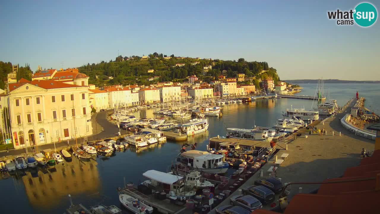 Webcam en direct de Piran “Mandrač” – Incroyable vue en direct de la Villa Piranesi