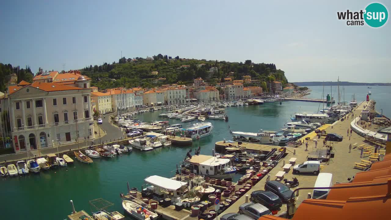 Webcam en direct de Piran “Mandrač” – Incroyable vue en direct de la Villa Piranesi