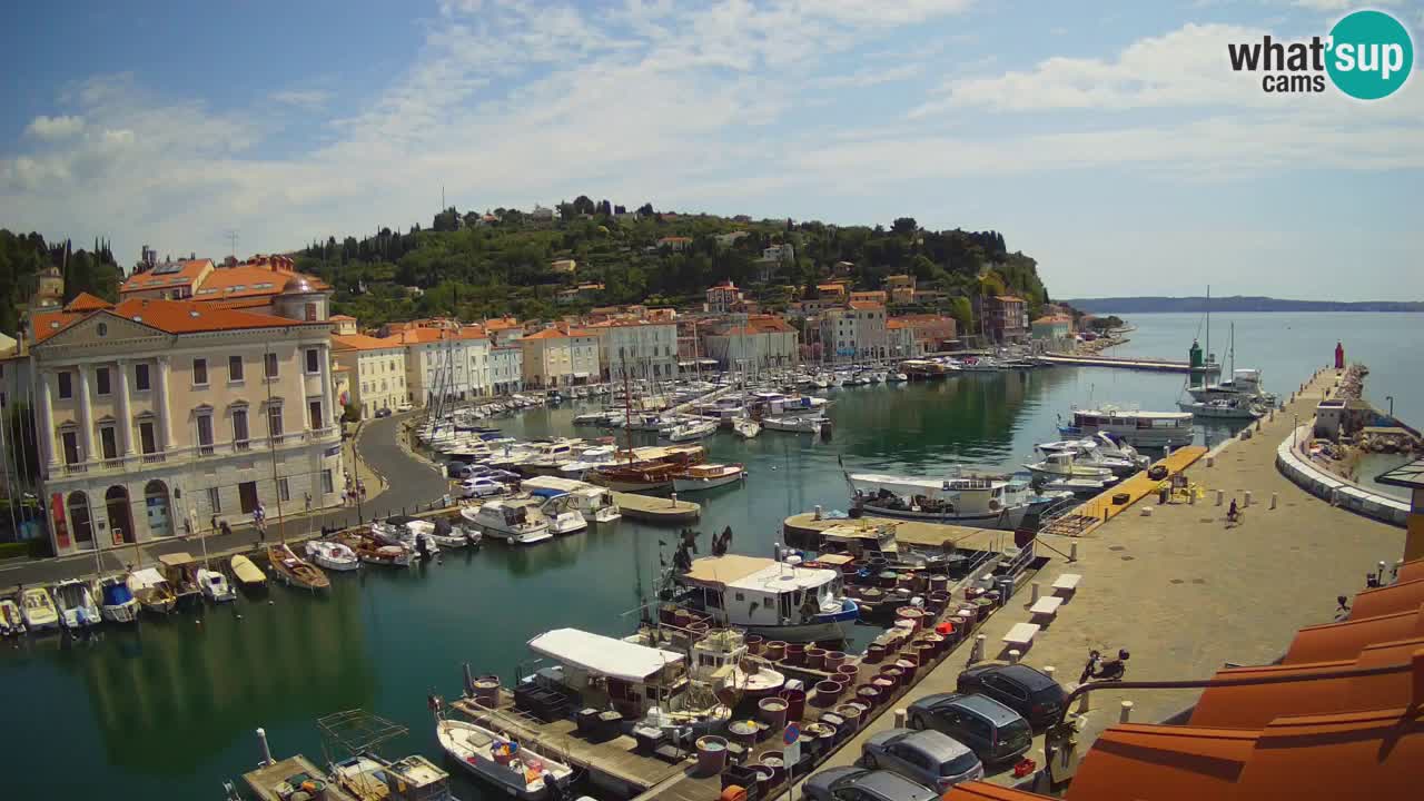 Webcam en direct de Piran “Mandrač” – Incroyable vue en direct de la Villa Piranesi