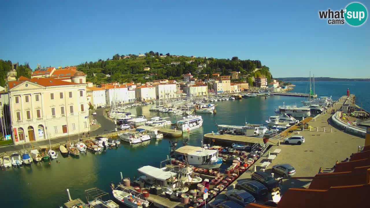 Webcam en direct de Piran “Mandrač” – Incroyable vue en direct de la Villa Piranesi