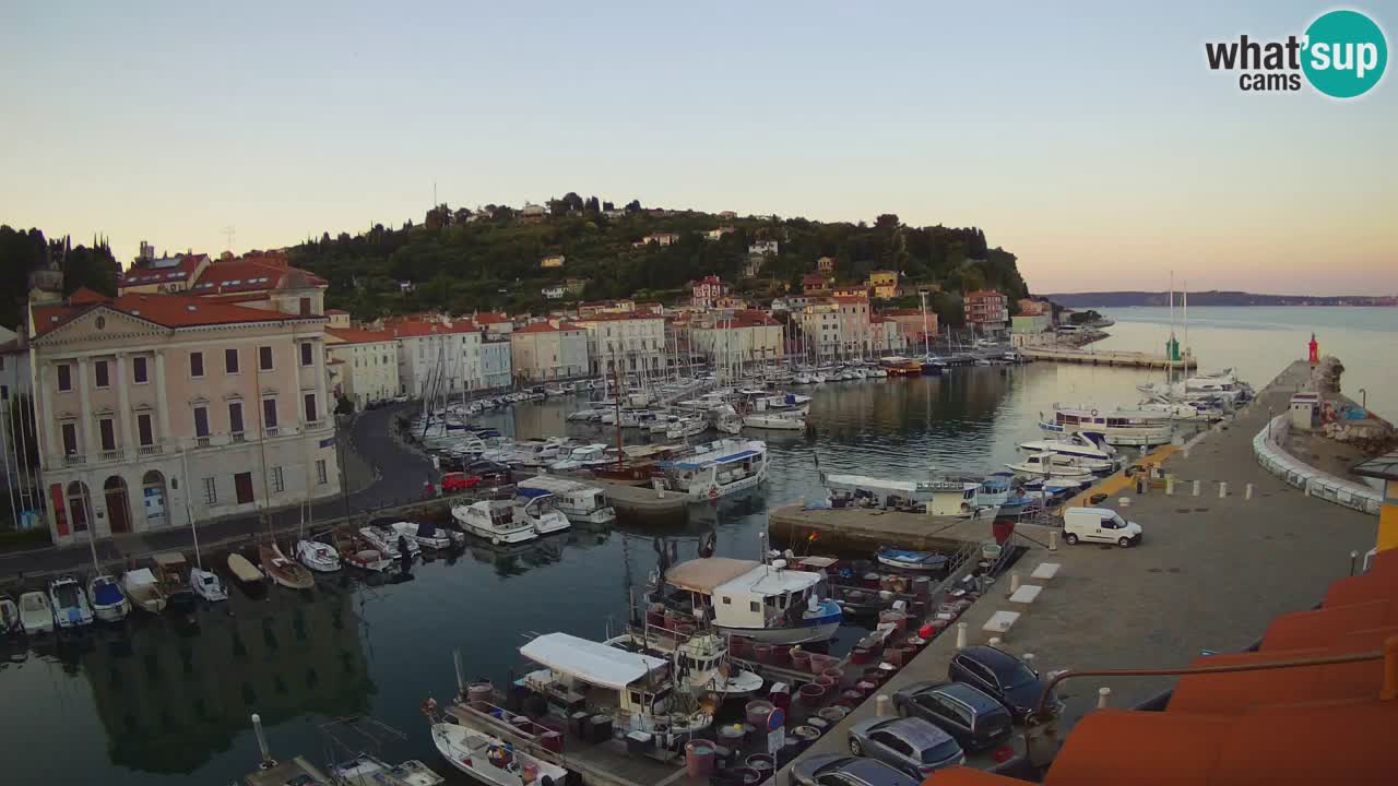 Webcam en direct de Piran “Mandrač” – Incroyable vue en direct de la Villa Piranesi