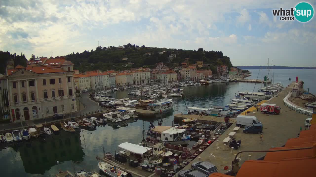 Webcam en direct de Piran “Mandrač” – Incroyable vue en direct de la Villa Piranesi