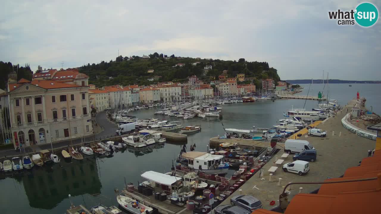Webcam en direct de Piran “Mandrač” – Incroyable vue en direct de la Villa Piranesi