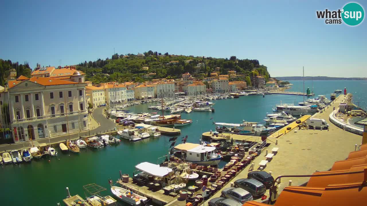 Webcam en direct de Piran “Mandrač” – Incroyable vue en direct de la Villa Piranesi