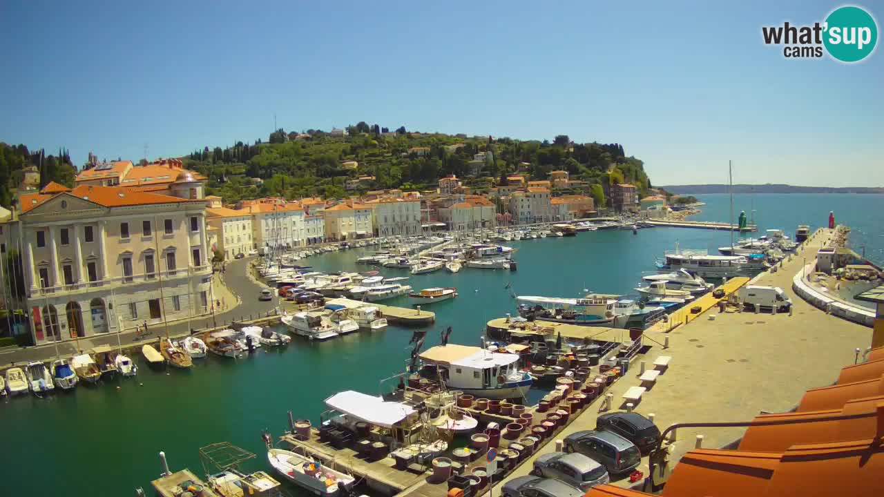 Webcam en direct de Piran “Mandrač” – Incroyable vue en direct de la Villa Piranesi