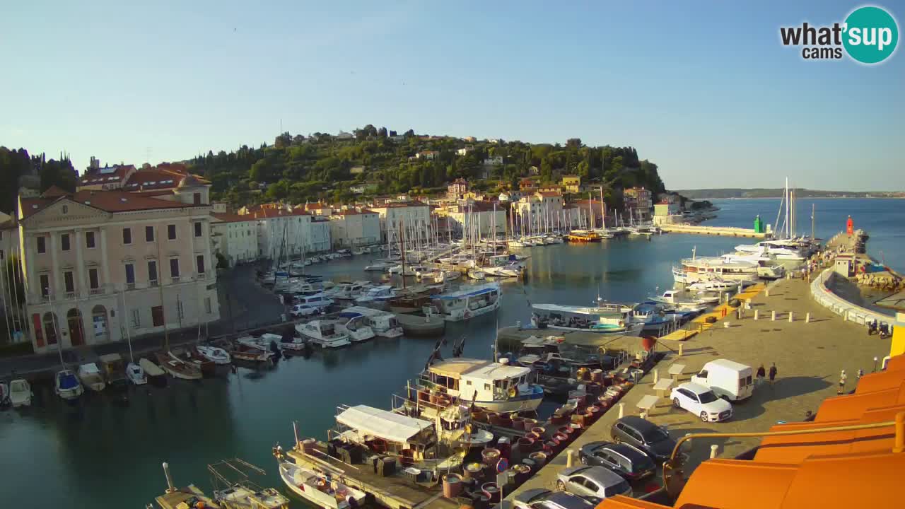 Webcam en direct de Piran “Mandrač” – Incroyable vue en direct de la Villa Piranesi