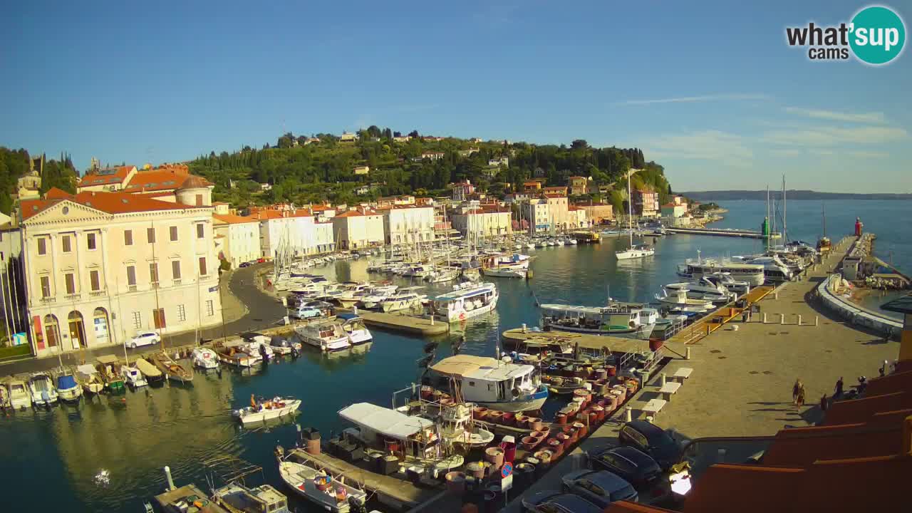 Webcam en direct de Piran “Mandrač” – Incroyable vue en direct de la Villa Piranesi