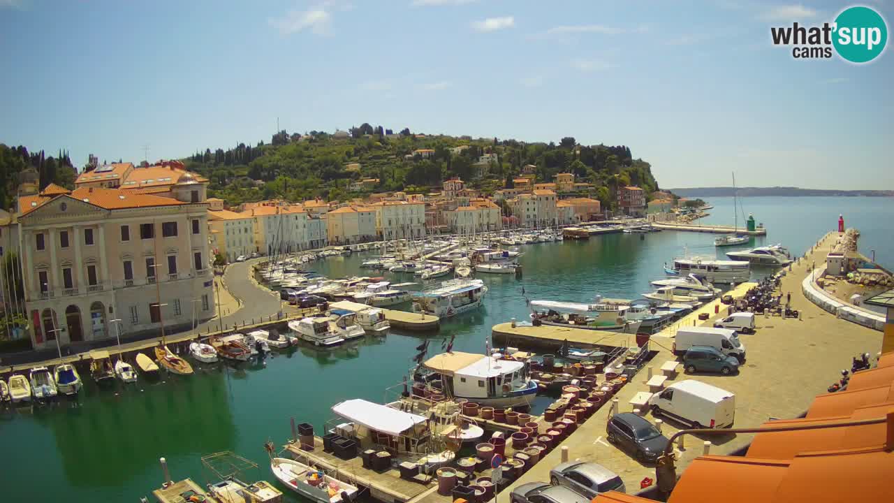 Webcam en direct de Piran “Mandrač” – Incroyable vue en direct de la Villa Piranesi