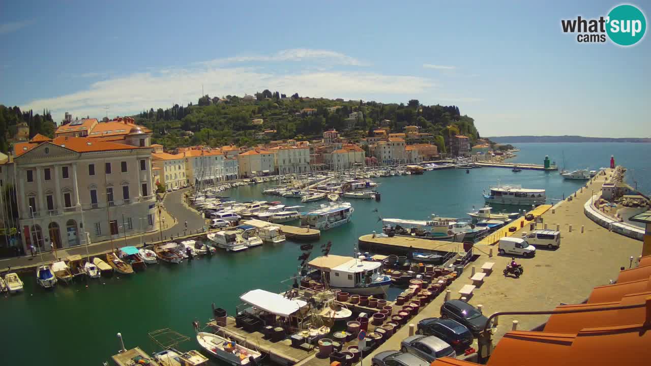Webcam en direct de Piran “Mandrač” – Incroyable vue en direct de la Villa Piranesi