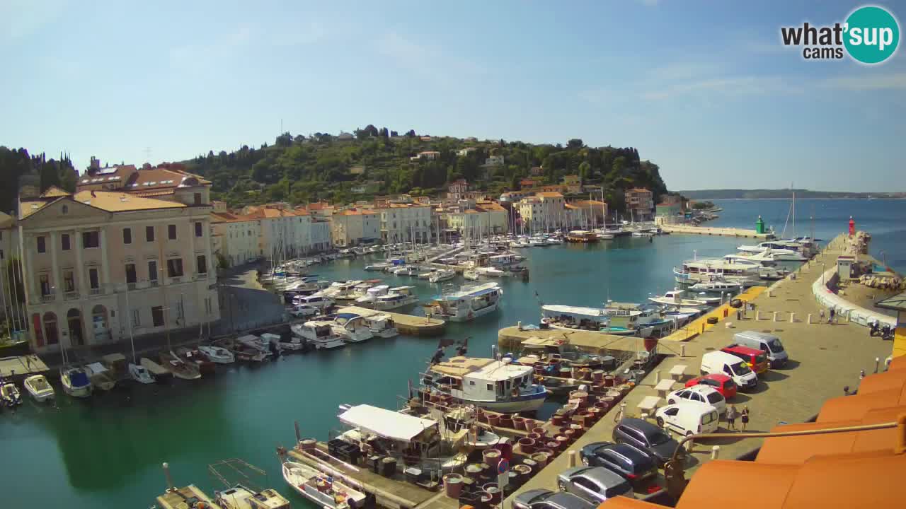 Webcam en direct de Piran “Mandrač” – Incroyable vue en direct de la Villa Piranesi