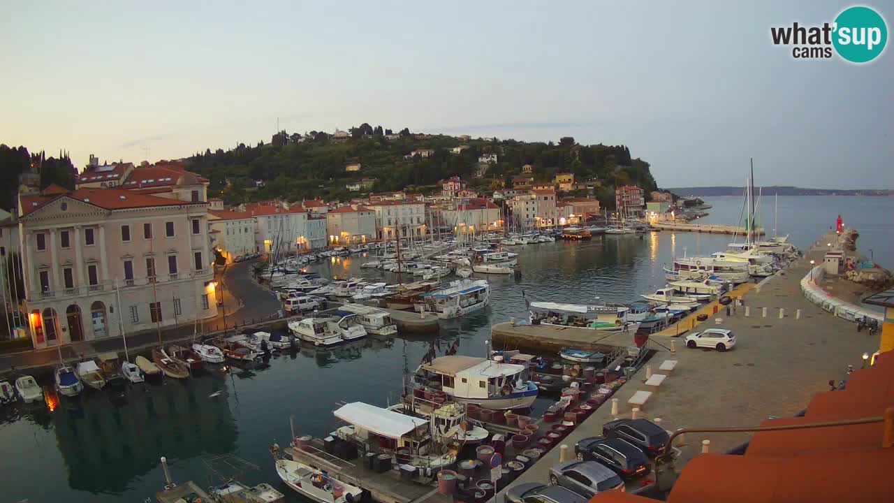 Webcam en direct de Piran “Mandrač” – Incroyable vue en direct de la Villa Piranesi
