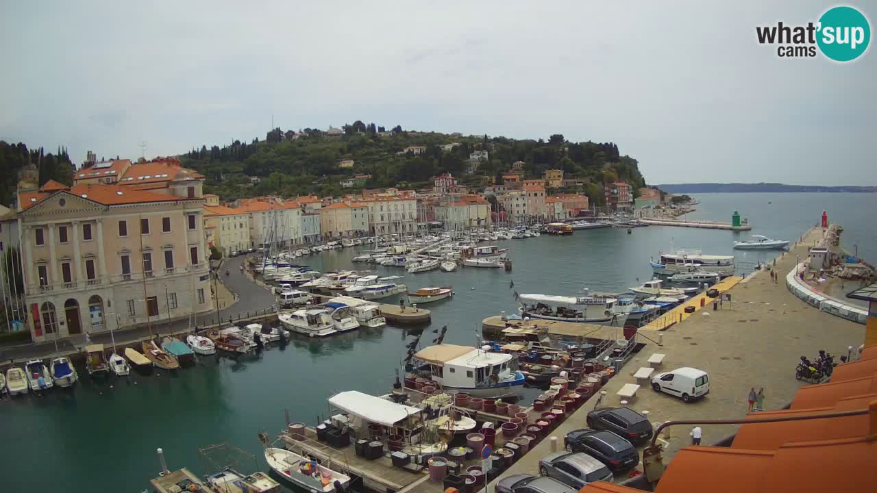 Webcam en direct de Piran “Mandrač” – Incroyable vue en direct de la Villa Piranesi