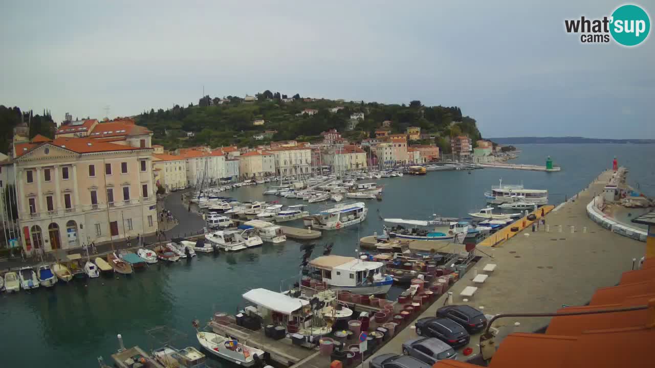 Webcam en direct de Piran “Mandrač” – Incroyable vue en direct de la Villa Piranesi