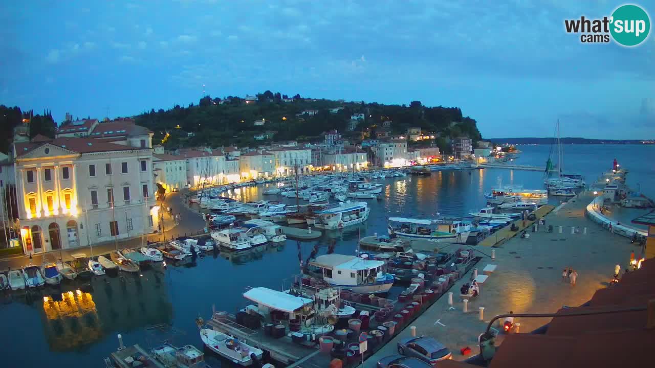 Webcam en direct de Piran “Mandrač” – Incroyable vue en direct de la Villa Piranesi