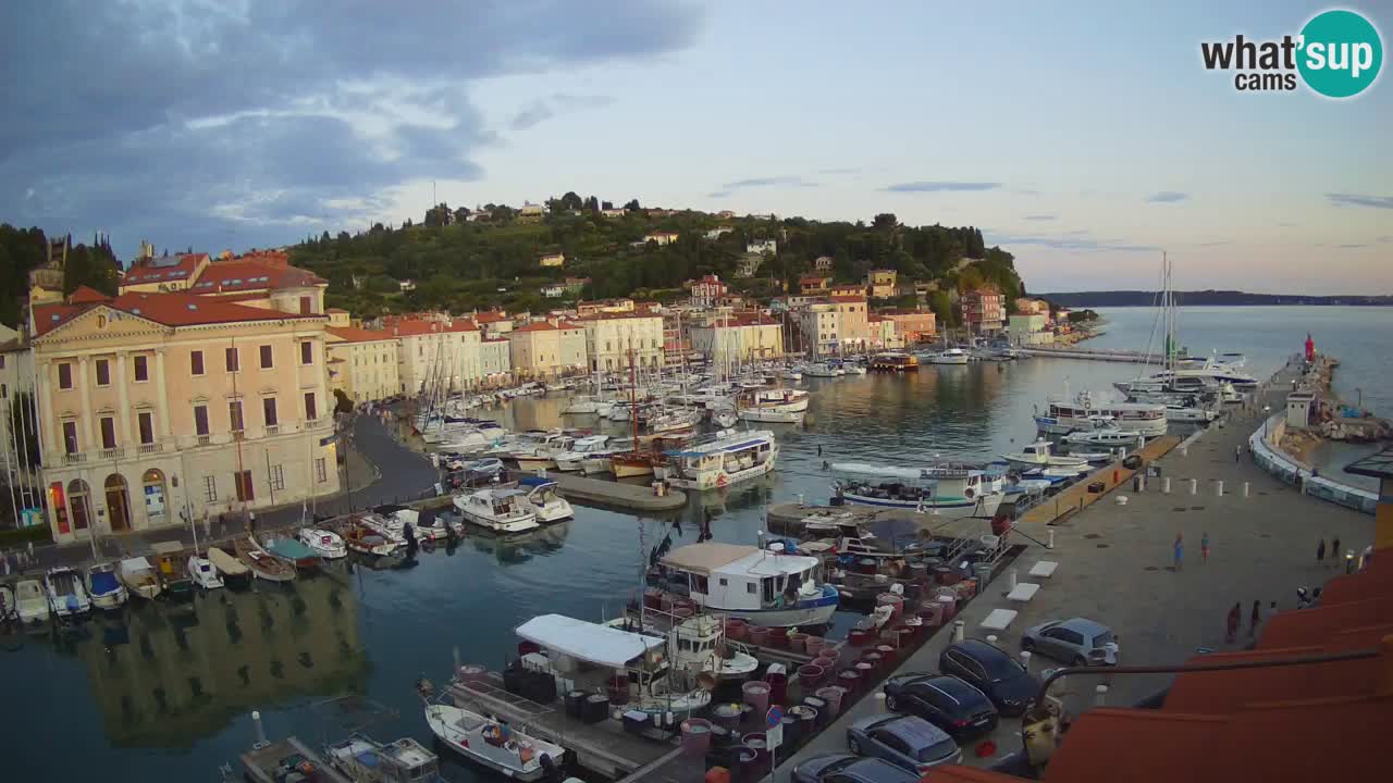Webcam en direct de Piran “Mandrač” – Incroyable vue en direct de la Villa Piranesi