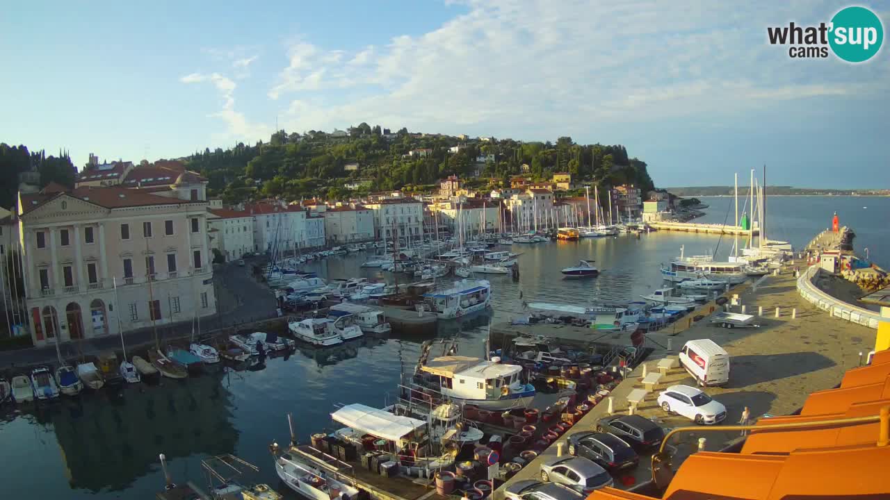 Webcam en direct de Piran “Mandrač” – Incroyable vue en direct de la Villa Piranesi