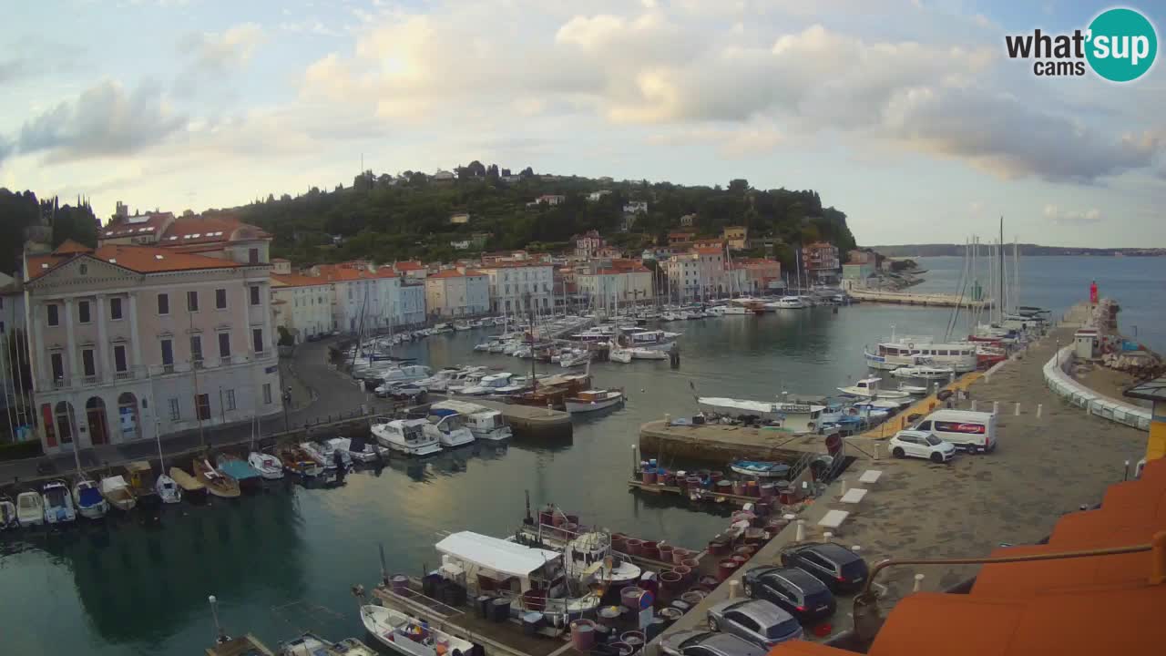 Webcam en direct de Piran “Mandrač” – Incroyable vue en direct de la Villa Piranesi