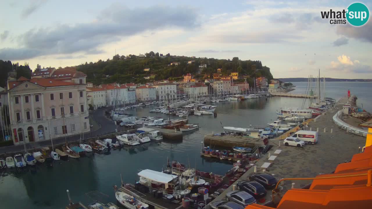 Webcam en direct de Piran “Mandrač” – Incroyable vue en direct de la Villa Piranesi