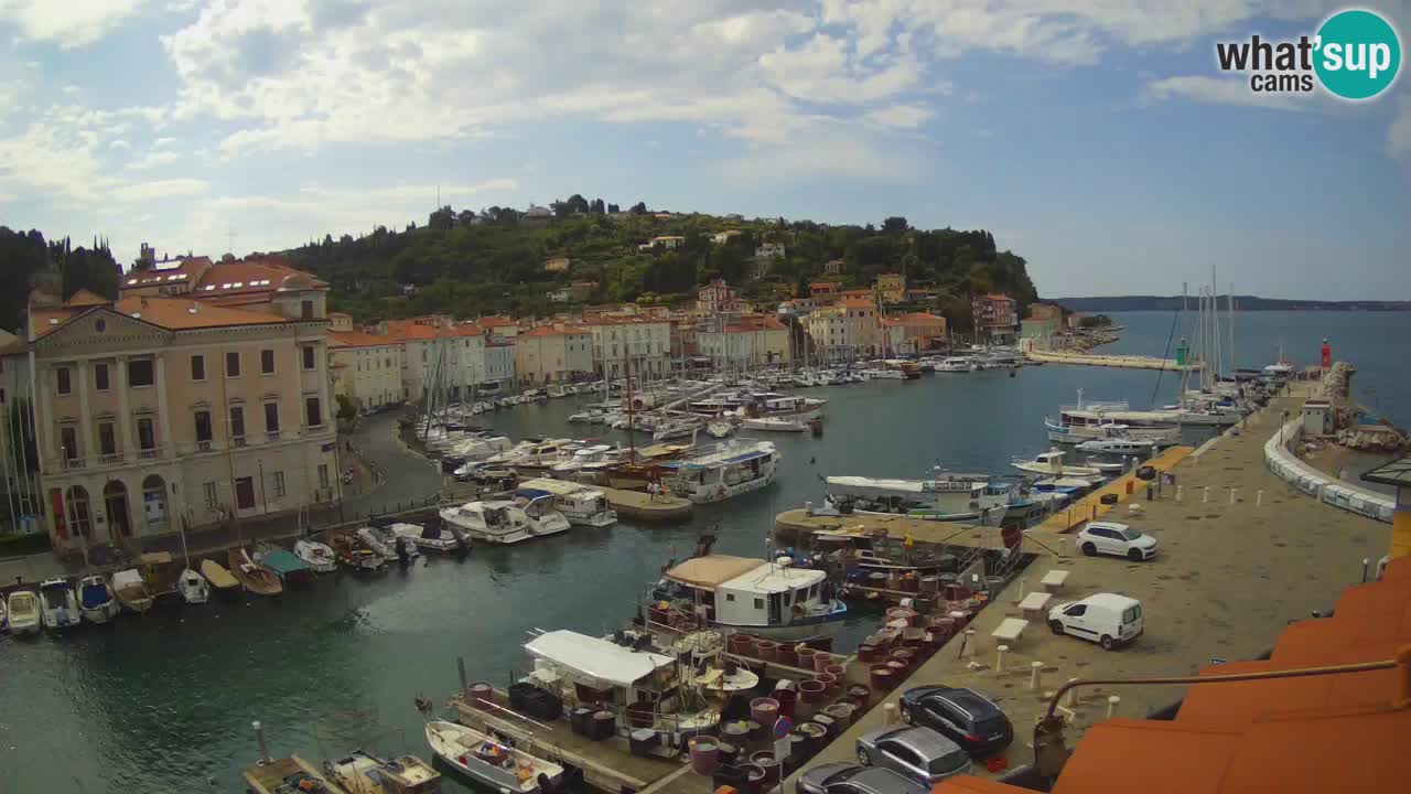 Webcam en direct de Piran “Mandrač” – Incroyable vue en direct de la Villa Piranesi