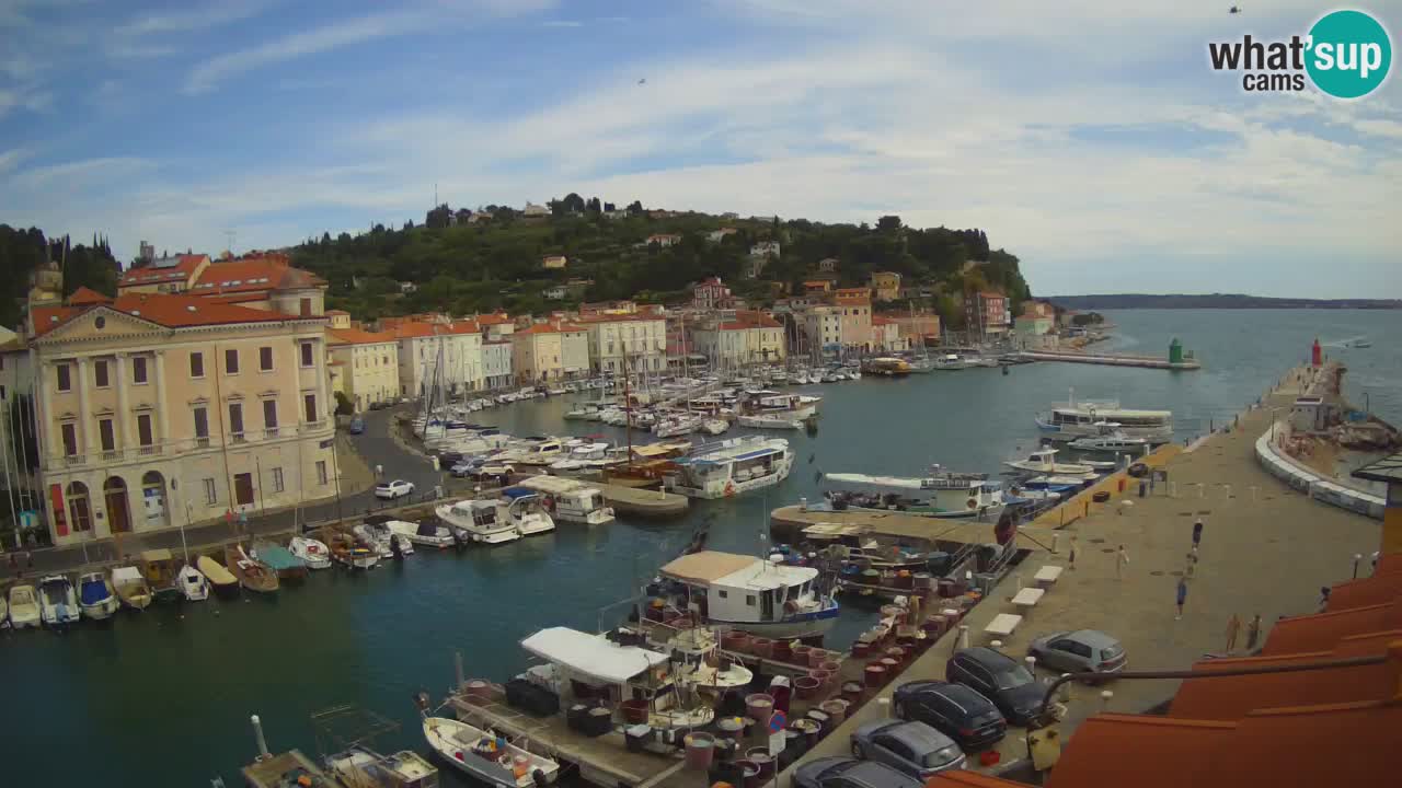 Webcam en direct de Piran “Mandrač” – Incroyable vue en direct de la Villa Piranesi