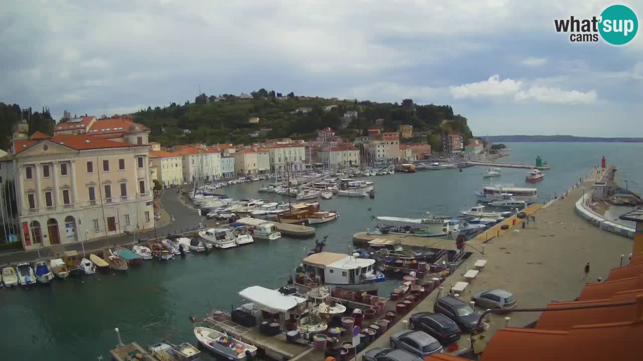 Webcam en direct de Piran “Mandrač” – Incroyable vue en direct de la Villa Piranesi
