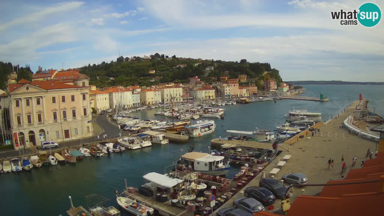 Webcam en direct de Piran “Mandrač” – Incroyable vue en direct de la Villa Piranesi