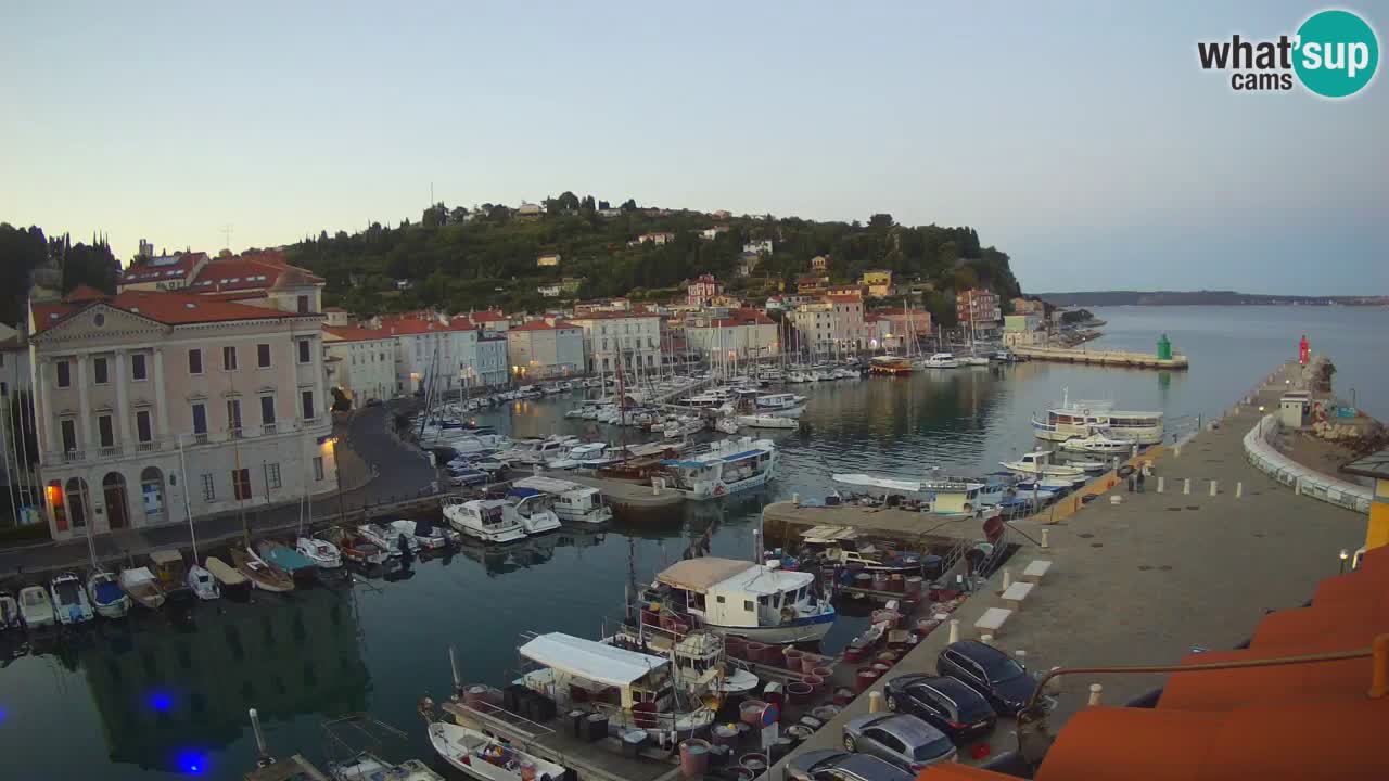 Webcam en direct de Piran “Mandrač” – Incroyable vue en direct de la Villa Piranesi