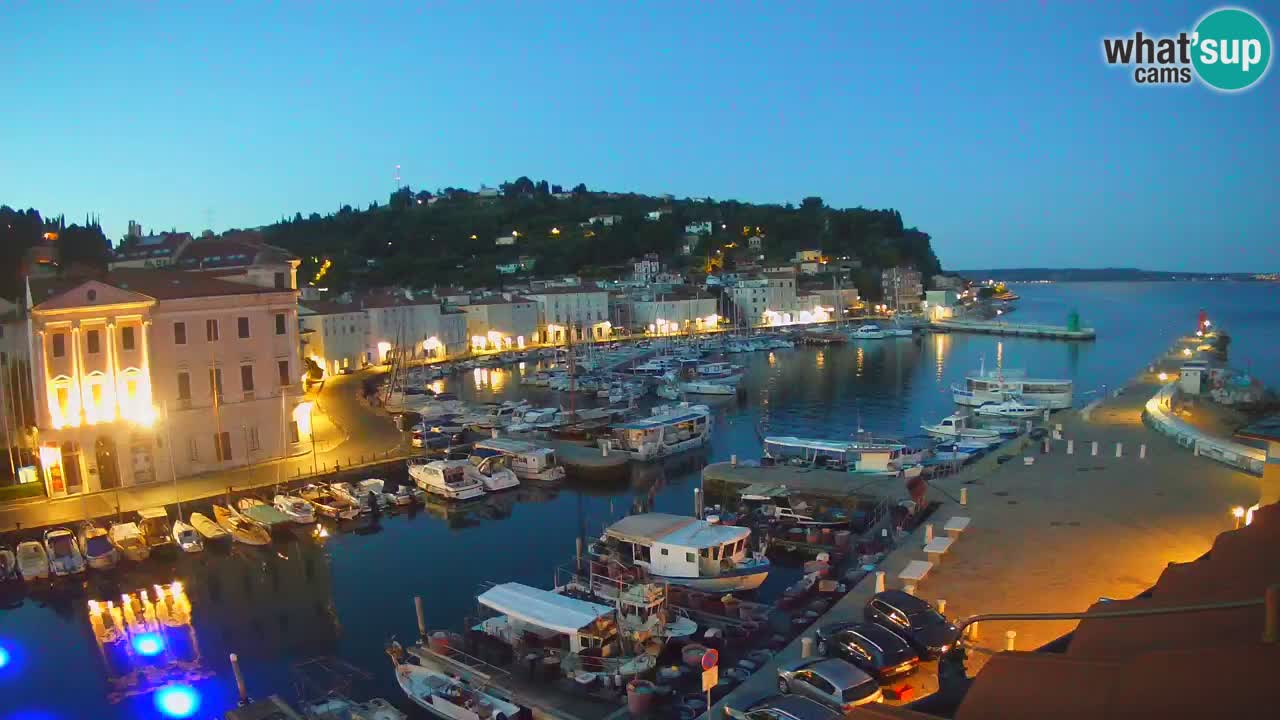 Webcam en direct de Piran “Mandrač” – Incroyable vue en direct de la Villa Piranesi