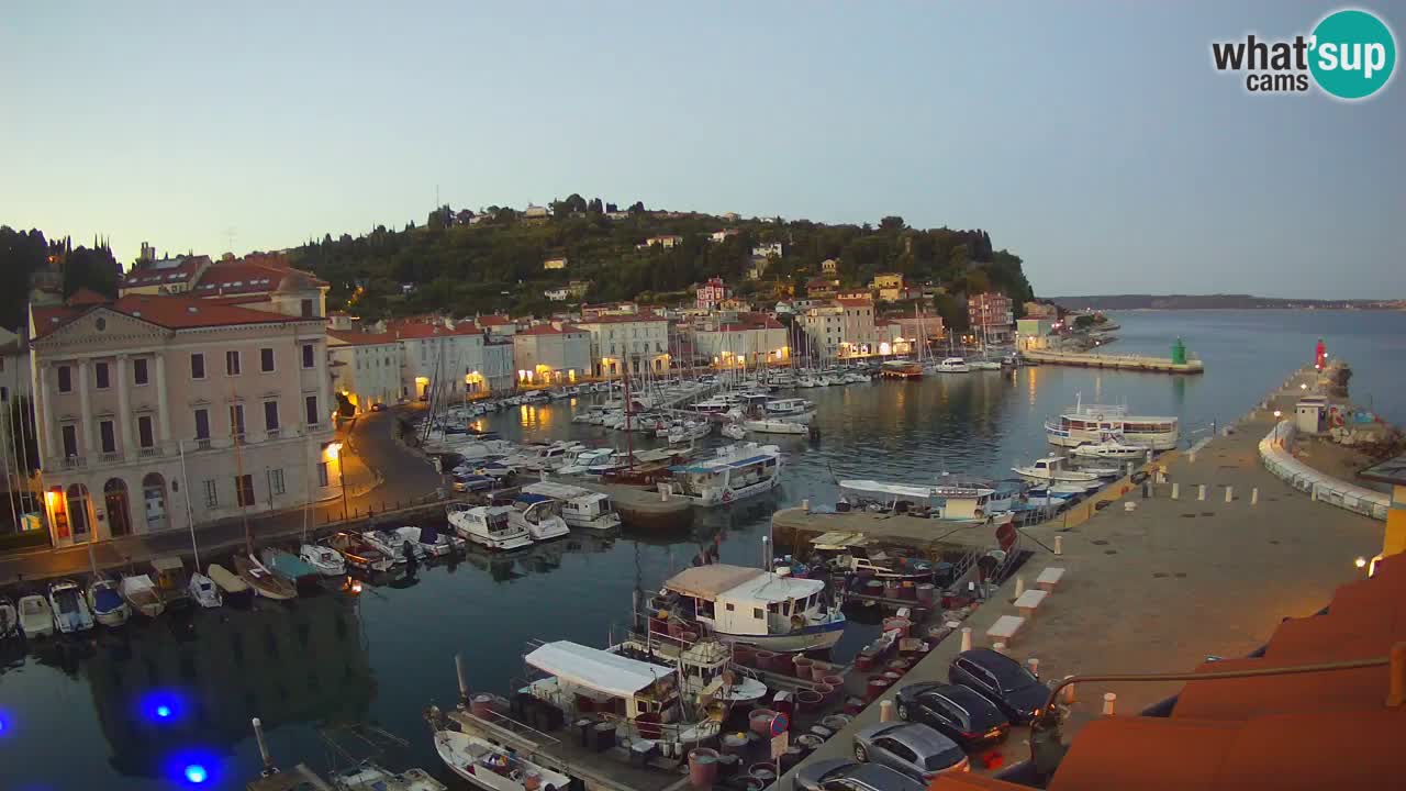 Webcam en direct de Piran “Mandrač” – Incroyable vue en direct de la Villa Piranesi