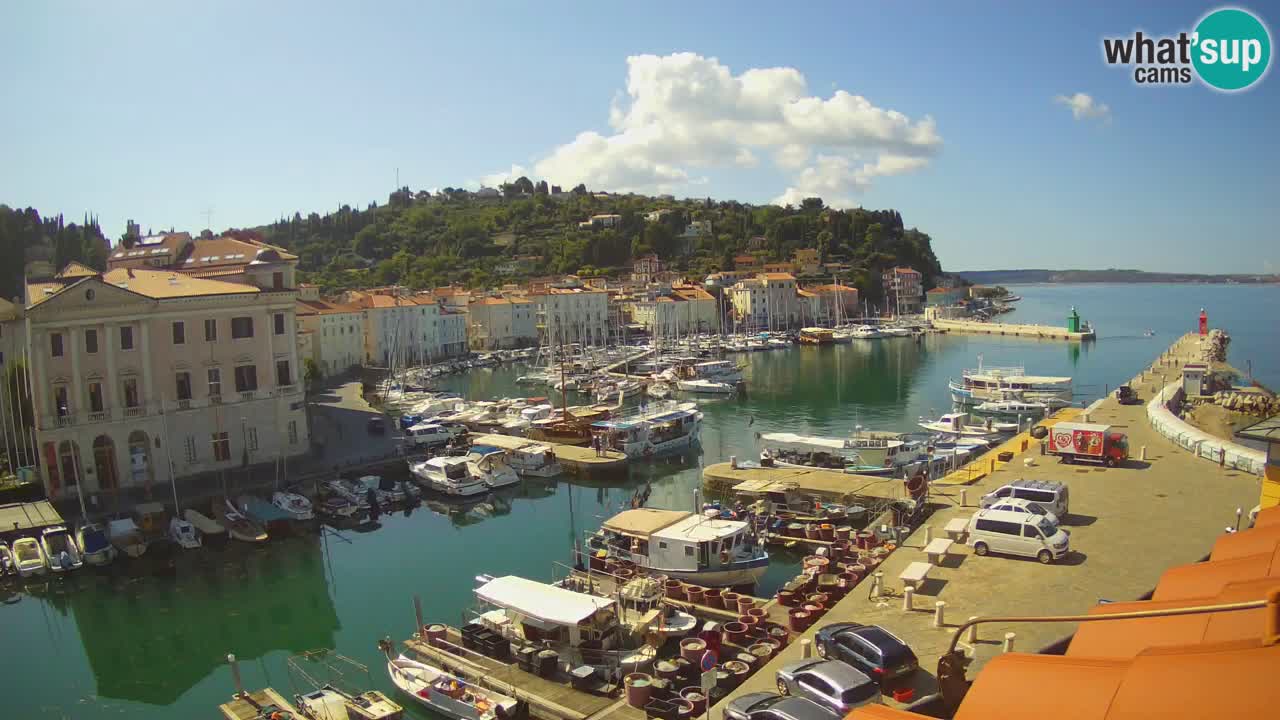 Webcam en direct de Piran “Mandrač” – Incroyable vue en direct de la Villa Piranesi