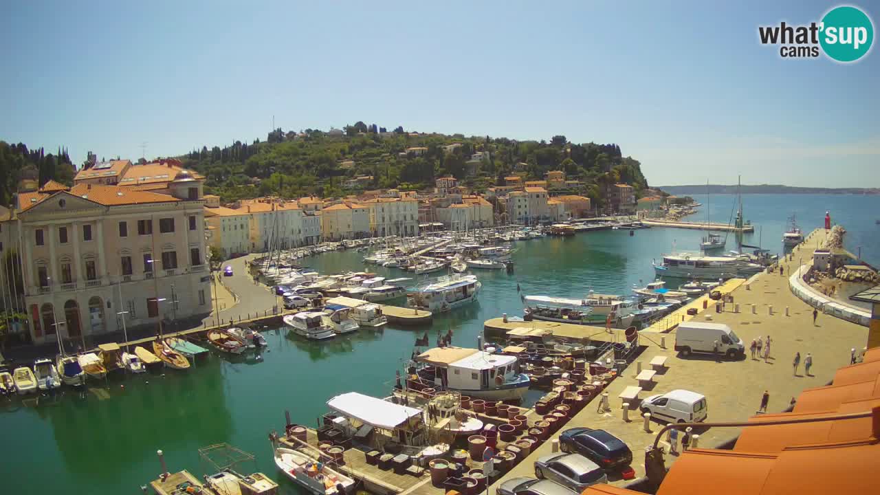 Webcam en direct de Piran “Mandrač” – Incroyable vue en direct de la Villa Piranesi