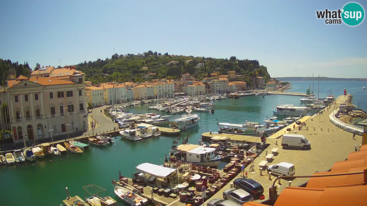 Webcam en direct de Piran “Mandrač” – Incroyable vue en direct de la Villa Piranesi