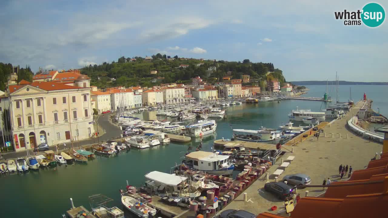 Webcam en direct de Piran “Mandrač” – Incroyable vue en direct de la Villa Piranesi