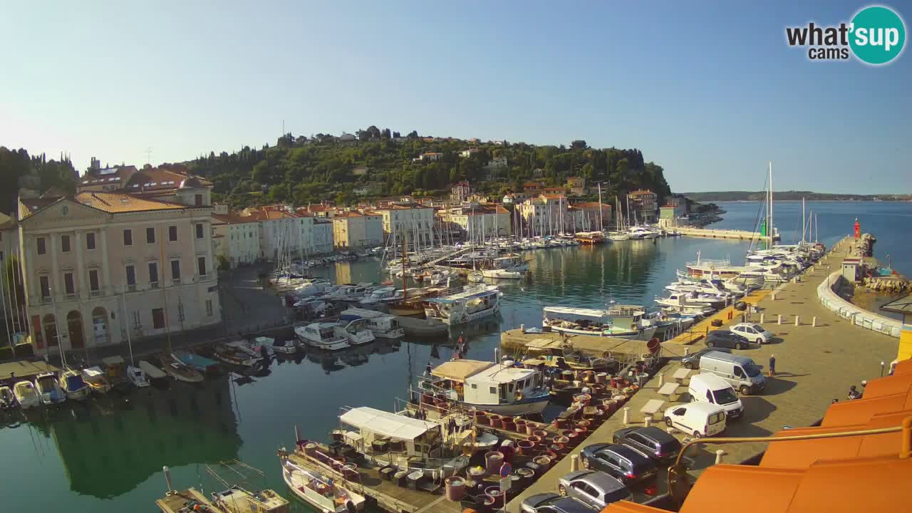 Webcam en direct de Piran “Mandrač” – Incroyable vue en direct de la Villa Piranesi