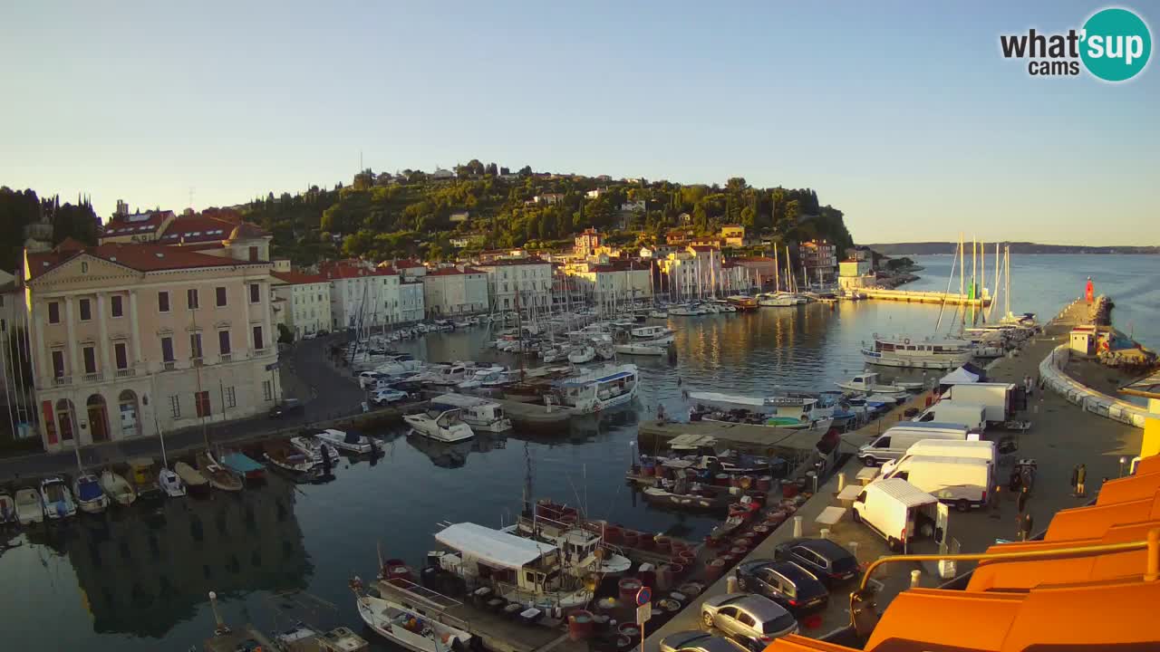Webcam en direct de Piran “Mandrač” – Incroyable vue en direct de la Villa Piranesi