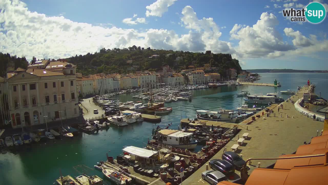 Webcam en direct de Piran “Mandrač” – Incroyable vue en direct de la Villa Piranesi
