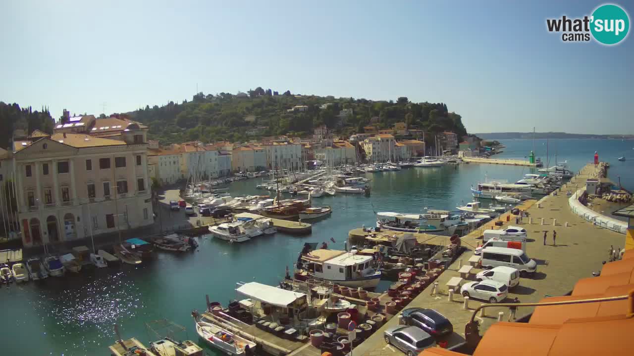 Webcam en direct de Piran “Mandrač” – Incroyable vue en direct de la Villa Piranesi