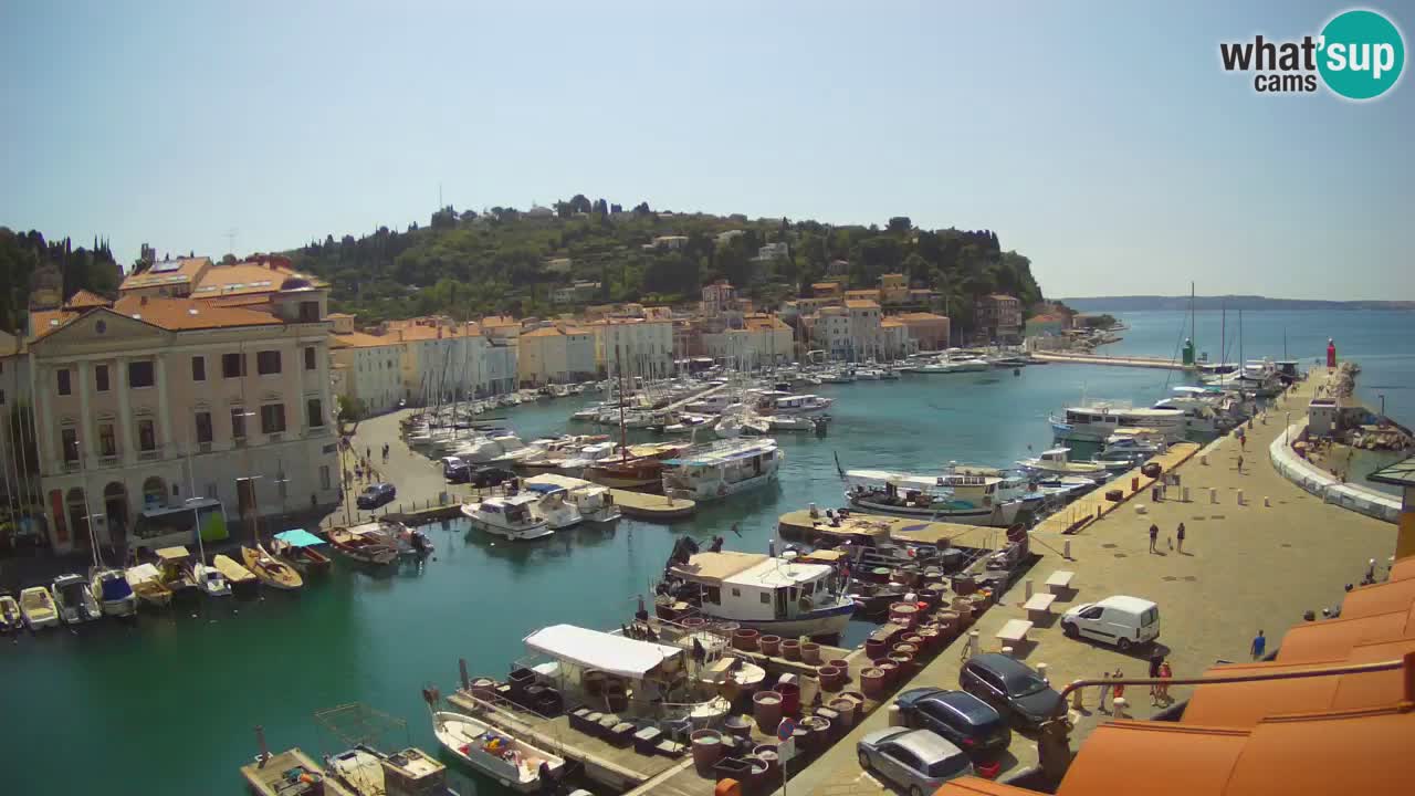 Webcam en direct de Piran “Mandrač” – Incroyable vue en direct de la Villa Piranesi